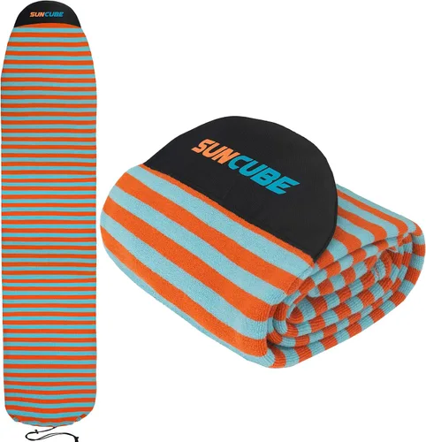 Miniatura 8 de SUN CUBE Funda para calcetín para tabla de surf, bolsa protectora para tabla de surf, ligera, elástica, para longboard, híbrido, tabla corta