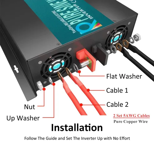 Miniatura 5 de WZRELB confiable 3000 W alta eficiencia pura onda sinusoidal inversor de energía solar 12 V 120 60 Hz convertidor de potencia pantalla LED