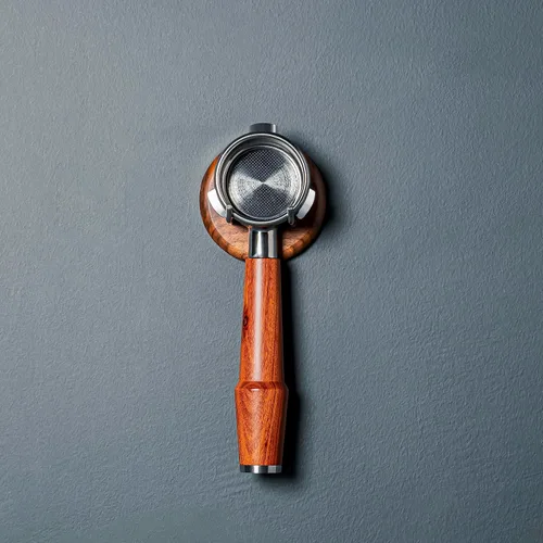 Miniatura 4 de Soporte para portafiltros montado en la pared, estante de pared de nogal, organizador de estación de espresso premium, accesorios para máquina