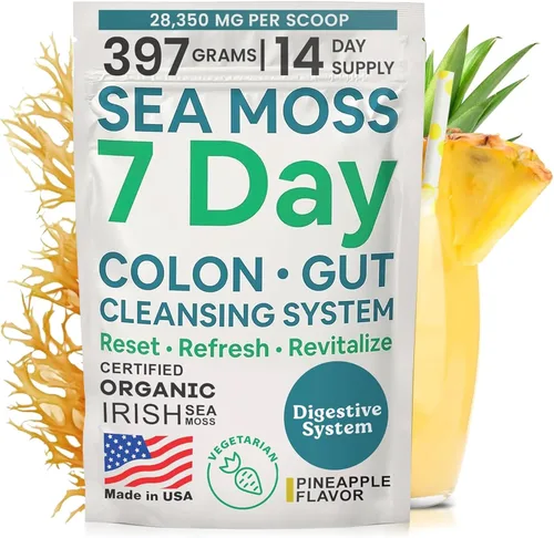 Miniatura 7 de Atlantic Naturals Sea Moss - Colon e intestino de 7 días Enriquecido con cáscara de psyllium, polvo de senna, cúrcuma y hierbas Apoya la salud
