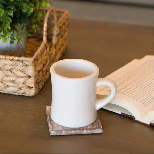 Miniatura 3 de Serami Juego de tazas de café originales de 11 onzas color crema, tazas de cerámica ideales para juego de cocina, viajes y té caliente, taza retro