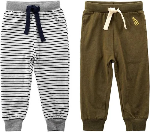 Pantalones deportivos de algodón para bebés y niñas, de color puro, cohete, con cordón, 1-6T