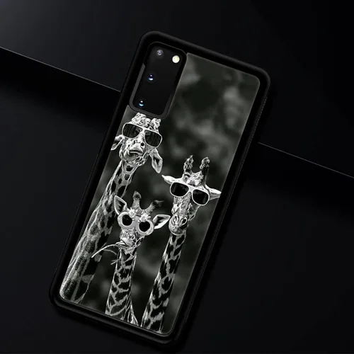 Miniatura 7 de CARLOCA Funda compatible con Samsung Galaxy S20, familia de jirafas divertidas en blanco y negro, para niñas y mujeres, diseño gráfico de moda, a