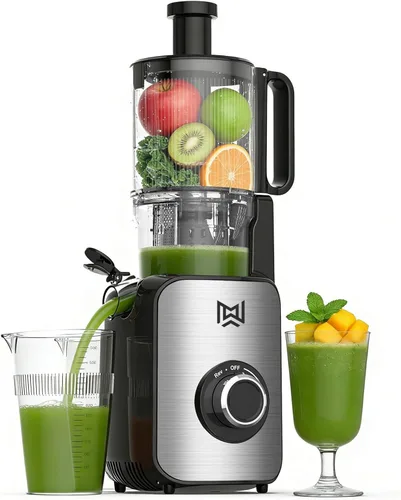 Exprimidor de prensa en frío, material de acero inoxidable, máquinas exprimidoras con canal de alimentación de 5.0 pulgadas de ancho, exprimidor de