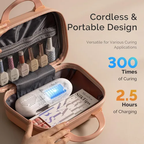 Miniatura 5 de MelodySusie P-PLUS20F - Lámpara de uñas compacta inalámbrica con innovador panel giratorio y diseño de protección UV, la luz UV recargable cura
