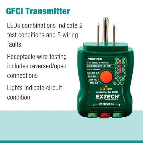 Miniatura 5 de Extech CT80 comprobador de carga de circuito AC con GFCI/AFCI