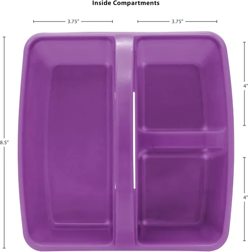 Miniatura 4 de Teacher Created Resources Paquete de 6 unidades de almacenamiento de plástico portátil morado para aulas, habitación de niños y organización
