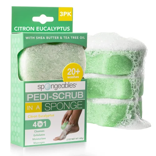 Miniatura 22 de Spongables Pedi Scrub - Esponja exfoliante para pies de 5+ lavados, lavanda, 6 unidades Aceite de árbol de té de lavanda Viaje