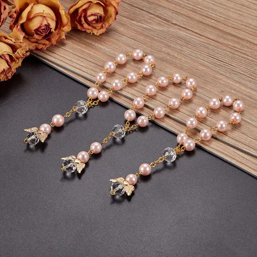 Miniatura 4 de 30 Piezas de Rosario de Bautismo Cuentas de Rosario de Acrílico Mini Rosarios con Ángel para la Primera Comunión Favores de Fiesta de Bautismo