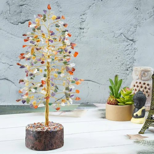 Miniatura 7 de Árbol de cristal de mezcla de chakras, piedras preciosas y cristales, curación de chakras, Feng Shui, árbol de meditación, árbol de piedras