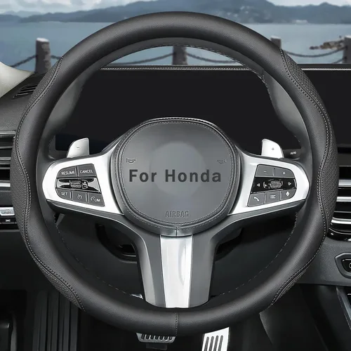 Miniatura 42 de Funda a medida para volante de Acura, transpirable antideslizante, fundas de cuero de doble cara para volante de automóvil, para accesorios de Acura