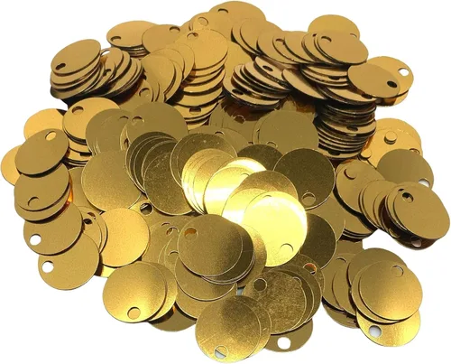 Miniatura 39 de Paillettes de lentejuelas redondas planas de 0.787 in, 285 piezas de 0.78 pulgadas, agujero de 0.78 pulgadas, surtido de lentejuelas acrílicas, 1,76