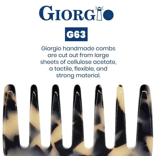 Miniatura 5 de Giorgio G63 Peine desenredante para mujeres - Dientes anchos, tamaño de bolsillo y para viajes para cabello grueso, mojado o seco. Cuidado diario