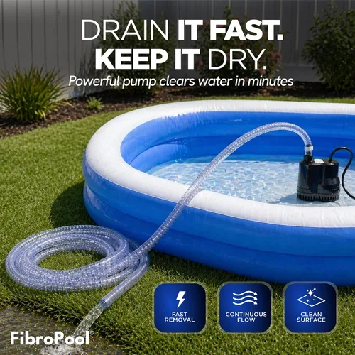 Miniatura 2 de FibroPRO bomba eléctrica de drenaje para cobertor de invierno para alberca (600 GPH)