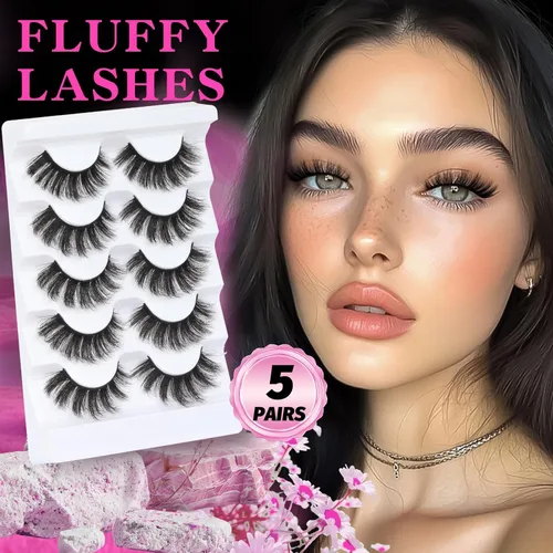 Miniatura 45 de Veleasha Pestañas postizas de manga puntiagudas, 100% hechas a mano, aspecto natural, pestañas postizas ligeras con banda transparente suave