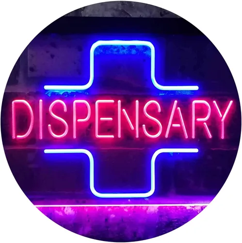 ADVPRO Dispensary Cross Shop Wall Décor Display Dual Color LED Neon Sign Blue & Red 12" x 8.5" st6s32-i3205-br