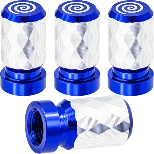Miniatura 25 de 4 piezas de tapas de válvula de rueda con forma de punta, válvula de rueda de aleación de aluminio con punta, tapas de aire universales a prueba