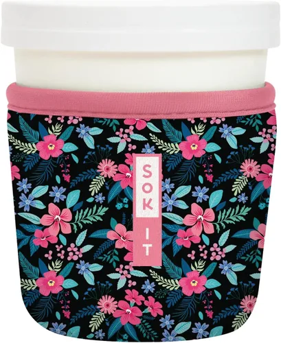 Miniatura 76 de Sok It IceCreamSok - Funda de neopreno aislada (flores abstractas, pintas de helado cónicas)