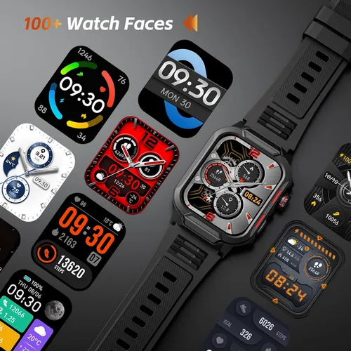 Miniatura 8 de Relojes inteligentes para hombres (respuesta/hacer llamadas), reloj inteligente de fitness de 1.96 pulgadas con frecuencia cardíaca, oxígeno