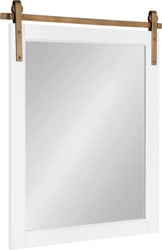 Miniatura 11 de Kate and Laurel Skylan Modern Farmhouse - Espejo decorativo de pared con marco de madera, 38 x 27 pulgadas, blanco y negro, espejo colgante de pared