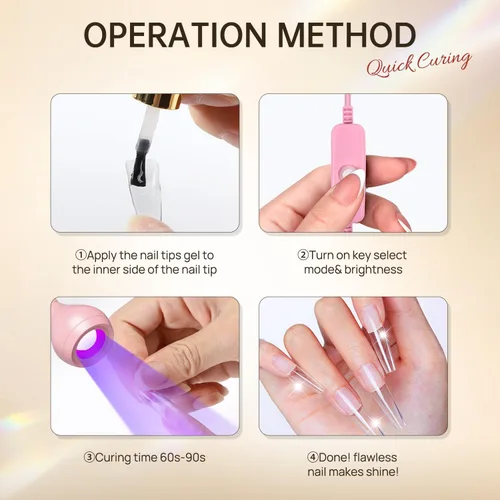 Miniatura 8 de AORAEM Lámparas LED para uñas de 3W, lámpara flexible de cuello de cisne, secador rápido de uñas para manicura, luz de curado de esmalte de gel, luz