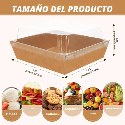 Miniatura 5 de Paquete de 54 Cajas Pequeñas para Charcutería con Tapas Transparentes, Caja de Embutidos de Papel Mini Para Llevar, Envase Desechable para Alimentos