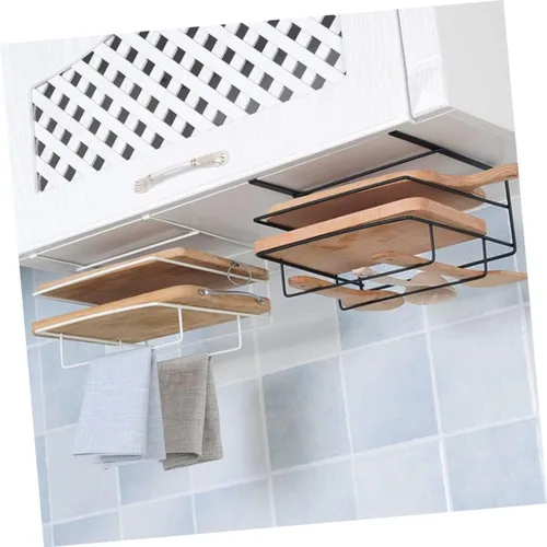 Miniatura 9 de BESTonZON Estante organizador de metal para colocar sobre la puerta, toallero, gabinetes de metal, cesta debajo del gabinete, tabla de cortar