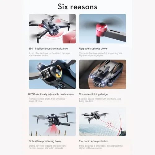 Miniatura 5 de GoolRC Drone con cámara para adultos 4K UHD, Mini RC FPV Dron, RC Quadcopter con evitación de obstáculos, posicionamiento de flujo óptico, cámaras