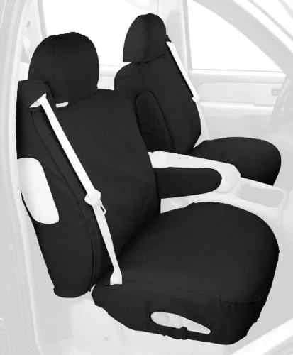 Covercraft SS2382PCCH Fundas de asiento delantero de ajuste personalizado, tela de polialgodón, negro carbón Negro (Charcoal Black)