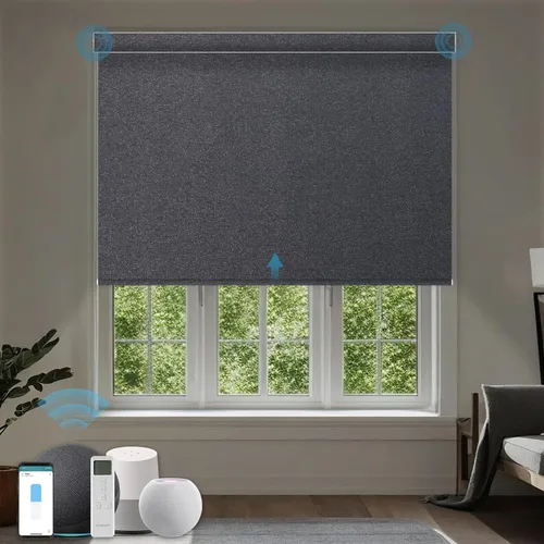 Miniatura 16 de Persiana Motorizada, Compatible con Homekit Thread-Enabled, Persianas Inteligentes 100% Opacas con Control Remoto, Persiana Enrollable Eléctrica