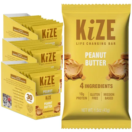 Miniatura 26 de KiZE Energy Bars - Barras energéticas de reemplazo de comidas con alto contenido de proteínas, a base de mantequilla de almendras, sin gluten, sin