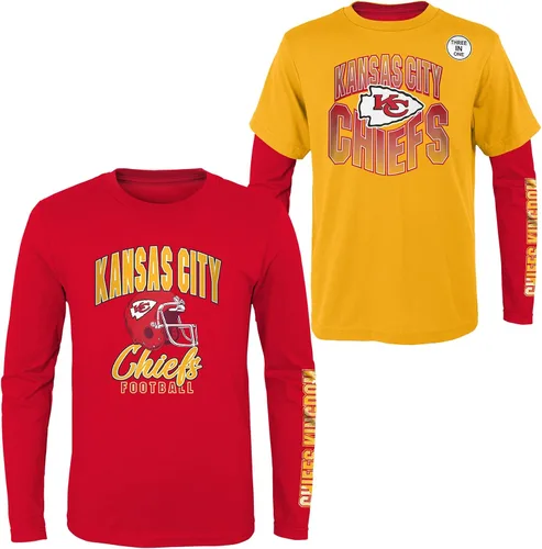 Miniatura 8 de NFL Conjunto de 3 Camisetas y Camisas de Manga Larga para Niños y Jóvenes 8-20, Colores del Equipo del Día del Juego