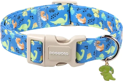 Miniatura 28 de DOGWONG Collar para perro de San Valentín, collar ajustable de algodón con corazón de caramelo azul, perfecto para perros pequeños a medianos