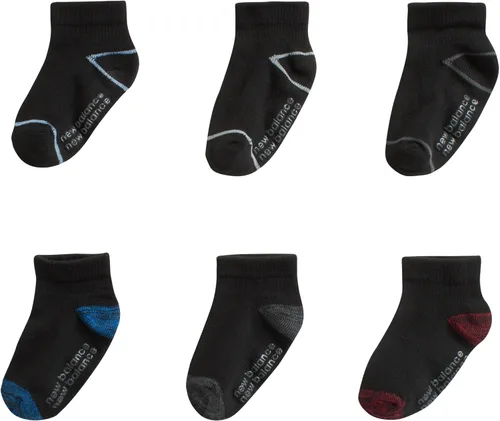Miniatura 3 de New Balance Calcetines para bebé, paquete de 12 calcetines antideslizantes de corte de cuarto (bebébebé)