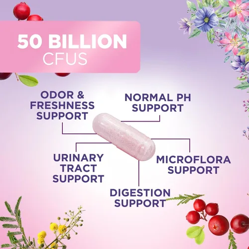 Miniatura 5 de Probióticos para mujeres – Mezcla de probióticos de 50 mil millones de UFC por cápsula – 16 cepas de salud femenina Probiótico para mujer