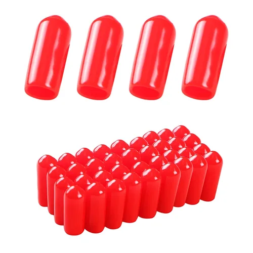 Miniatura 46 de Cubierta de tapa de extremo redondo de goma 0.08 pulgadas (0.079 in), protectores de rosca de tornillo de PVC flexible de tubería de tubería