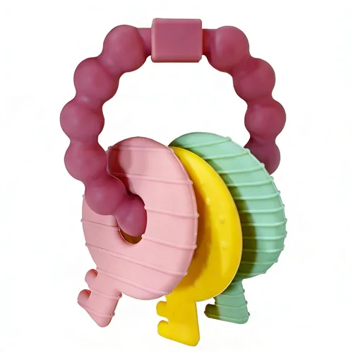Miniatura 8 de Llaves de mordedor para bebés, llaves de dentición, juguetes para bebés de 3 a 18 meses, juguetes sensoriales para masticar, sin BPA, para aliviar