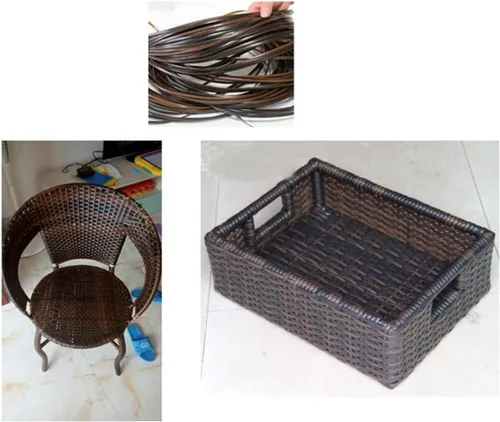 Miniatura 4 de ECYC Ltd Kit de reparación de ratán sintético de 0.315 in de ancho, material tejido de mimbre plano de plástico PE para reparación y fijación