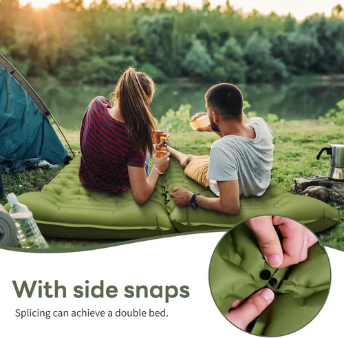 Miniatura 7 de Almohadilla de Dormir de Camping con Almohada, Almohadilla Inflable con Bomba de Pies Integrada, Colchón de Aire Ultraligero, Almohadilla de Camping