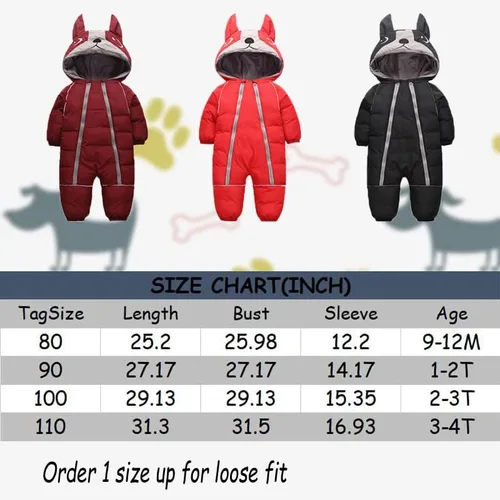 Miniatura 6 de ILYBOZ Traje de nieve para bebé traje de nieve para bebé lindo abrigo de invierno para bebé abrigo cálido con capucha para niños y niñas 1-4 años