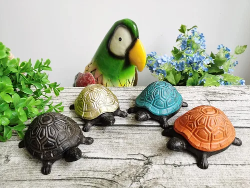 Miniatura 7 de BSTGIFTS - Ocultador de llaves de hierro fundido con forma de tortuga - Juego de llaves de repuesto y decoración de jardín - Caja de baratijas