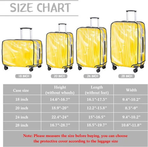 Miniatura 2 de Reginary 8 piezas transparente cubierta de equipaje PVC impermeable maleta cubierta protectora para equipaje Spinner ruedas maleta, Transparente