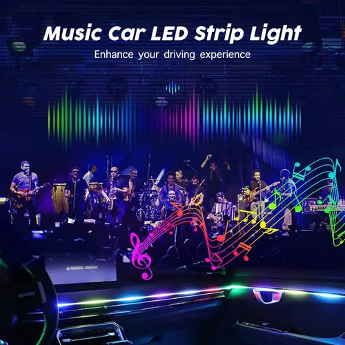 Miniatura 5 de Luces LED para interiores del automóvil, luces LED de acrílico RGB Dream Color para automóvil, kits de iluminación ambiental con aplicación