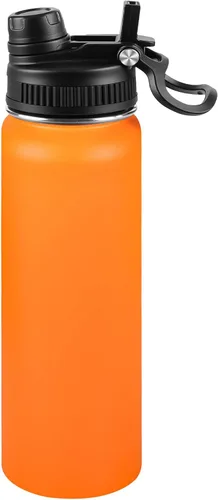 Miniatura 72 de Botella de agua aislada de 22 onzas, tapa 2 en 1 a prueba de fugas (sorbo/pajilla) + asa, botella de acero inoxidable para deportes, viajes, trabajo
