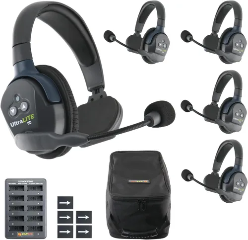 Miniatura 7 de EARTEC UL3S Ultralite-HD Sistema de Comunicación de Intercomunicador Inalámbrico Full Duplex de 3 Personas, Auriculares de Una Oreja, Rango de hasta