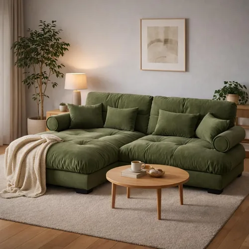 Miniatura 97 de Otomana beige para sofá modular modular, sofá individual, asiento otomano para sofá modular convertible, sofás de terciopelo para sala de estar