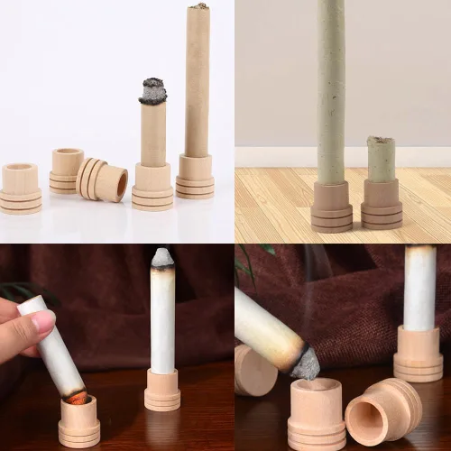 Miniatura 5 de Paquete de 8 rollos de moxa extintor de palitos de moxa de madera, extintor de rollos de moxa, puntas de extremo para moxibustión, palitos