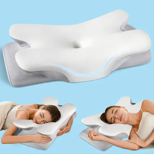 Miniatura 8 de Almohada Cervical para Alivio del Dolor de Cuello - Almohada Ergonómica para Dormir de Lado, Almohada de Espuma Viscoelástica con Contorno