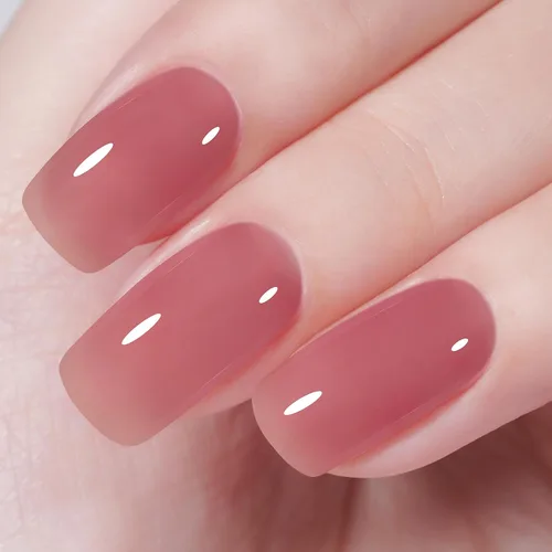 Miniatura 17 de AILLSA Esmalte de uñas de gel amarillo otoñal, esmalte de gel de hojas de otoño, esmalte de gel neutro translúcido nude de larga duración