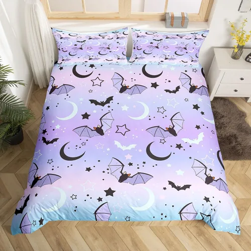 Miniatura 7 de Manfei Juego de funda de edredón de calavera de cerezo, tamaño matrimonial, funda de edredón con 2 fundas de almohada, juego de ropa de cama bohemio